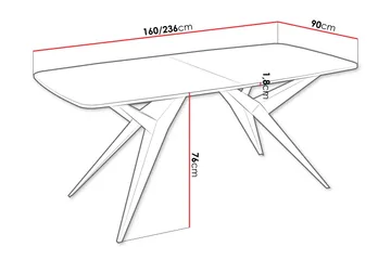Elvora Matbord 160 cm Rektangulär - Vit/Svart - Möbler - Bord & matgrupp - Matbord & köksbord