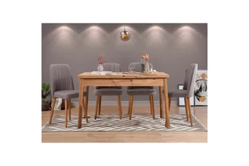 Ergene Matgrupp 120 cm Rektangulär - Natur/Grå - Möbler - Bord & matgrupp - Matgrupp