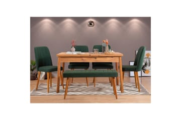 Ergene Matgrupp 120 cm Rektangulär - Natur/Grön - Möbler - Bord & matgrupp - Matgrupp