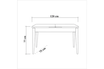 Ergene Matgrupp 120 cm Rektangulär - Natur/Marinblå - Möbler - Bord & matgrupp - Matgrupp