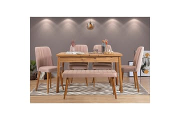 Ergene Matgrupp 120 cm Rektangulär - Natur/Sten - Möbler - Bord & matgrupp - Matgrupp