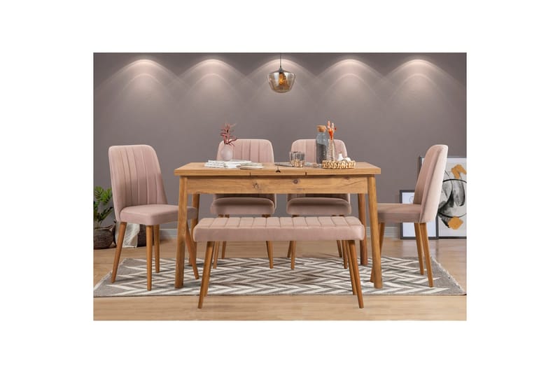 Ergene Matgrupp 120 cm Rektangulär - Natur/Sten - Möbler - Bord & matgrupp - Matgrupp