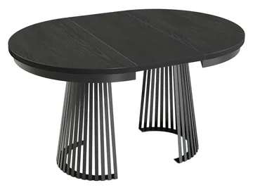 Erylan Matbord rund förlängningsbart 100-180 cm - Beige, svart - Möbler - Bord & matgrupp - Matbord & köksbord