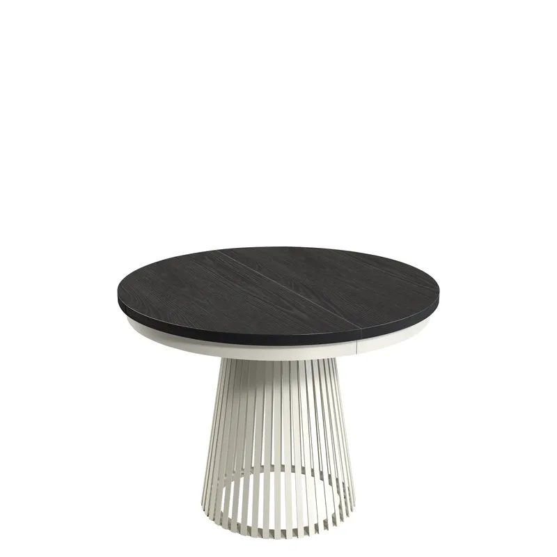 Erylan Matbord rund förlängningsbart 100-180 cm, Beige, svart