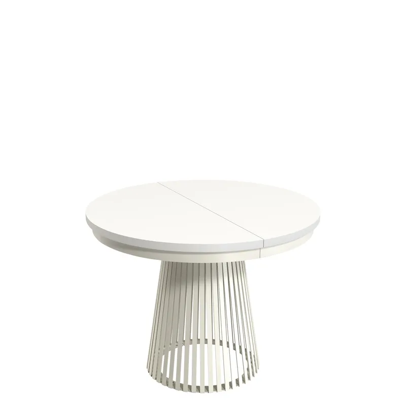 Erylan Matbord rund förlängningsbart 100-180 cm, beige, vit