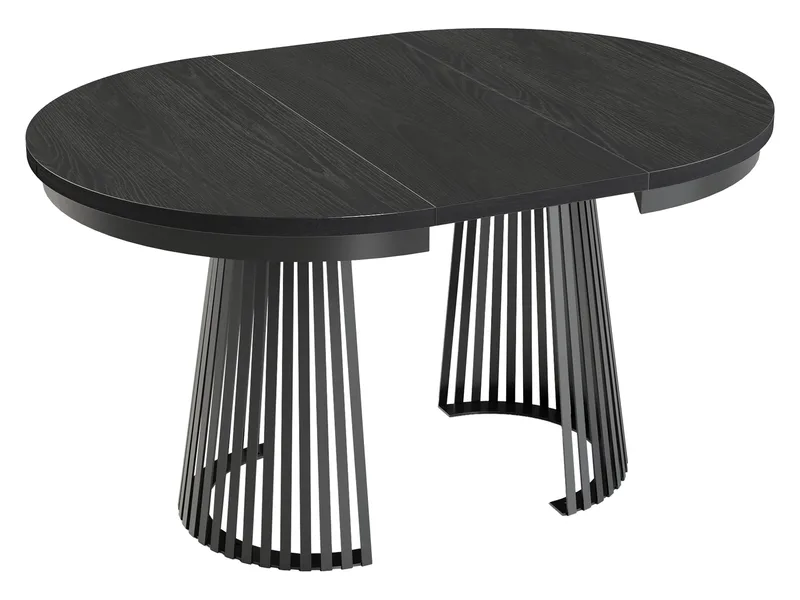 Erylan Matbord rund förlängningsbart 100-180 cm - svart, beige - Möbler - Bord & matgrupp - Matbord & köksbord