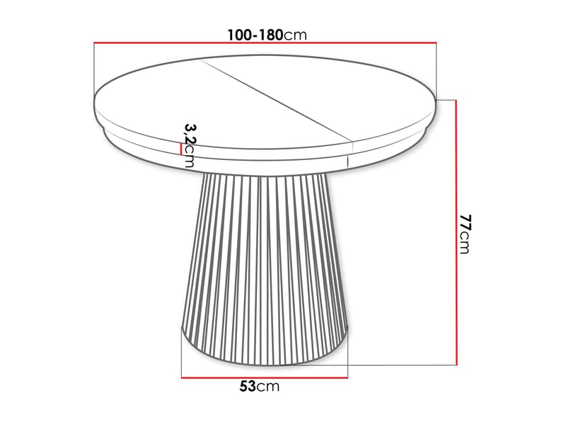 Erylan Matbord rund förlängningsbart 100-180 cm - svart, brun - Möbler - Bord & matgrupp - Matbord & köksbord