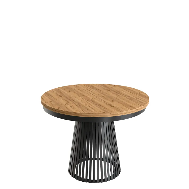 Erylan Matbord rund förlängningsbart 100-180 cm, svart, brun