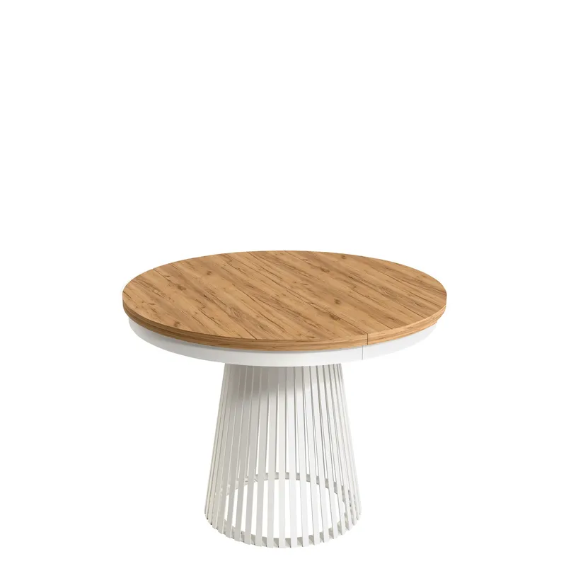 Erylan Matbord rund förlängningsbart 100-180 cm, vit, brun