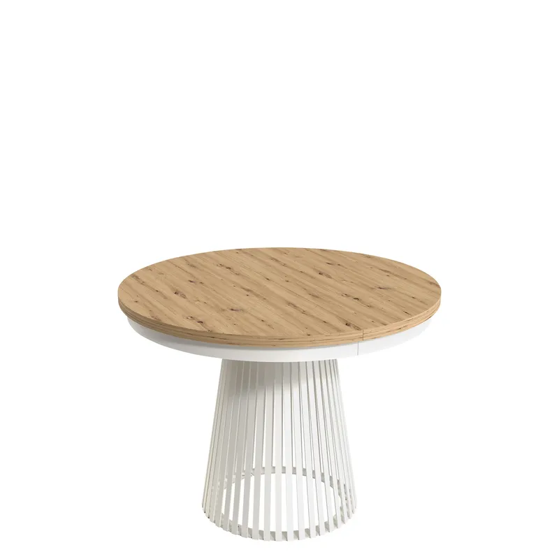 Erylan Matbord rund förlängningsbart 100-180 cm, Vit, natur