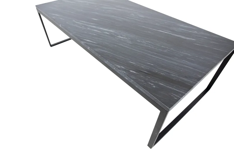 Estelle 120 cm Rektangulärt Soffbord i Sten med Slim Underrede - Grå - Möbler - Bord & matgrupp - Marmorbord