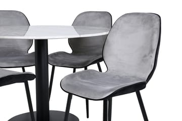 Estelle Matbord 106 cm Runt Marmor med 4 Emma Matstol - Möbler - Bord & matgrupp - Matgrupp