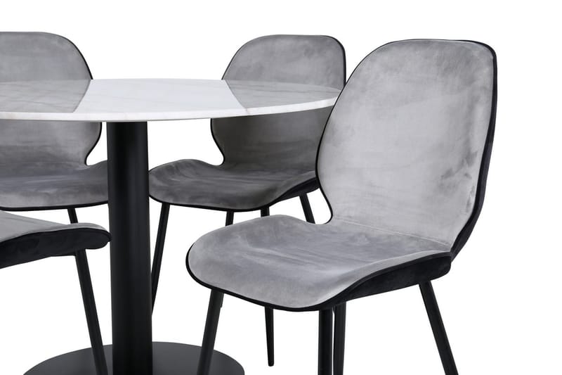 Estelle Matbord 106 cm Runt Marmor med 4 Emma Matstol - Möbler - Bord & matgrupp - Matgrupp