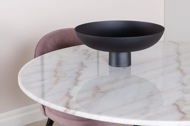 Estelle Matbord 106 cm Runt Marmor med 4 Velvet Matstol Manchester - Möbler - Bord & matgrupp - Matgrupp