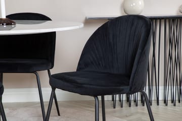 Estelle Matbord 106 cm Runt Marmor med 4 Wrinkles Matstol - Möbler - Bord & matgrupp - Matgrupp