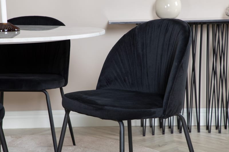 Estelle Matbord 106 cm Runt Marmor med 4 Wrinkles Matstol - Möbler - Bord & matgrupp - Matgrupp