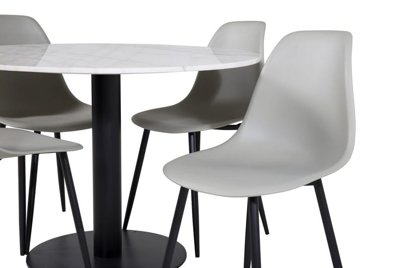 Estelle Matbord 106 cm Runt Marmor med 4 Polar Matstol - Möbler - Bord & matgrupp - Matgrupp