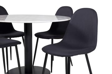 Estelle Matbord 106 cm Runt Marmor med 4 Polar Matstol - Möbler - Bord & matgrupp - Matgrupp