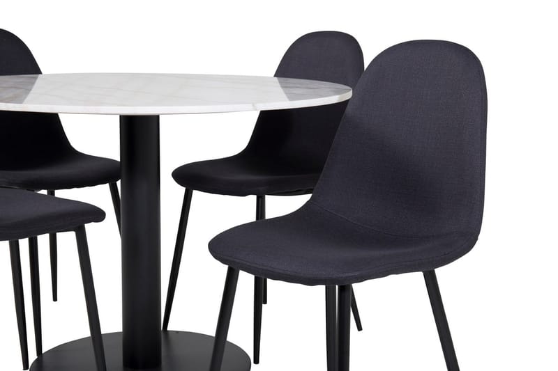 Estelle Matbord 106 cm Runt Marmor med 4 Polar Matstol - Möbler - Bord & matgrupp - Matgrupp