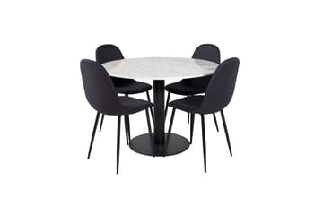 Estelle Matbord 106 cm Runt Marmor med 4 Polar Matstol - Möbler - Bord & matgrupp - Matgrupp
