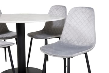 Estelle Matbord 106 cm Runt Marmor med 4 Polar Matstol - Möbler - Bord & matgrupp - Matgrupp