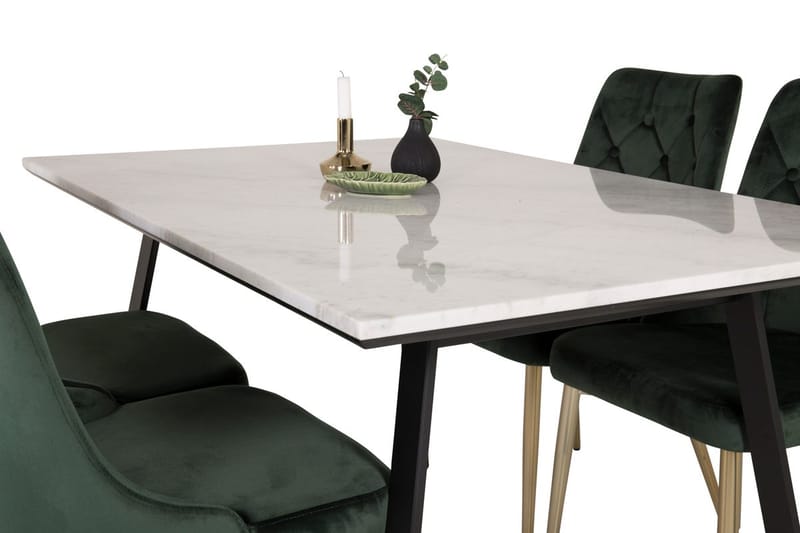 Estelle matbord med 4 Velvet Deluxe Sammetsstol - Möbler - Bord & matgrupp - Matgrupp