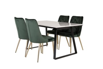 Estelle matbord med 4 Velvet Deluxe Sammetsstol - Möbler - Bord & matgrupp - Matgrupp