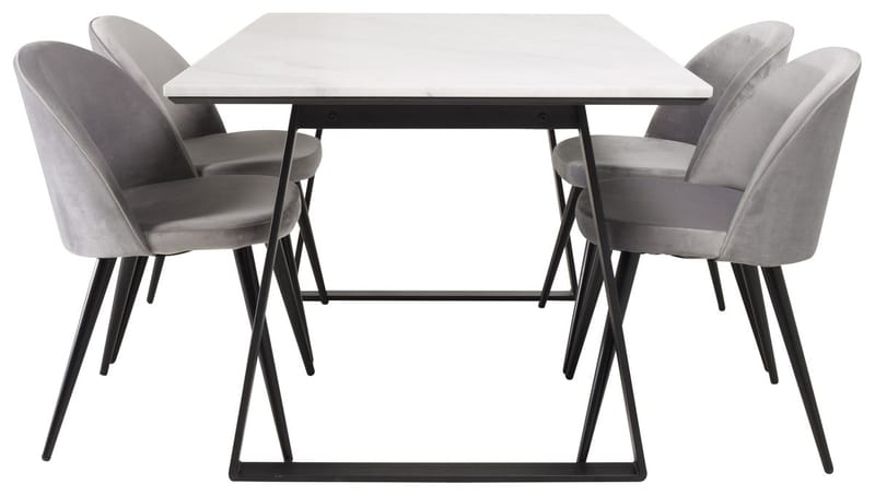 Estelle matbord med 4 Velvet Köksstol Sammet - Möbler - Bord & matgrupp - Matgrupp