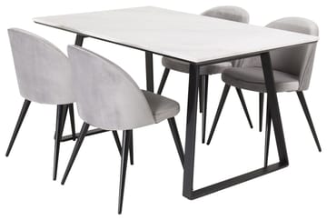 Estelle matbord med 4 Velvet Köksstol Sammet - Möbler - Bord & matgrupp - Matgrupp