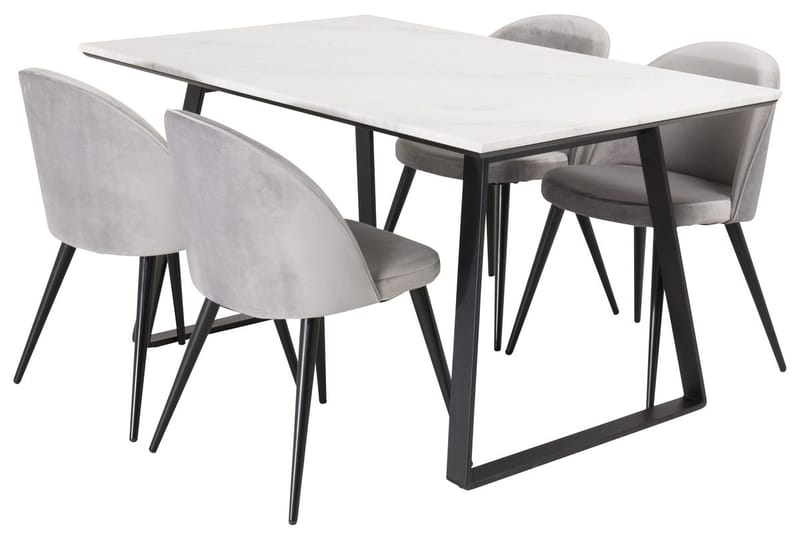 Estelle matbord med 4 Velvet Köksstol Sammet - Möbler - Bord & matgrupp - Matgrupp