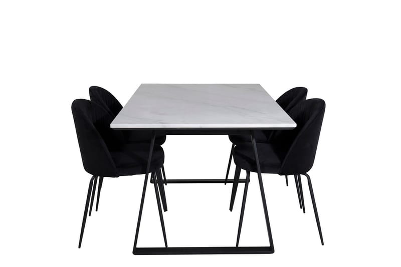 Estelle matbord med 4 Wrinkles Matstol - Möbler - Bord & matgrupp - Matgrupp
