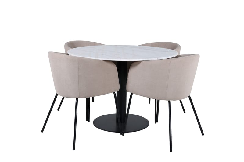 Estelle Matgrupp 106 cm Rund med 4 Berit stolar, Beige