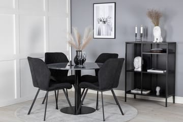 Estelle Matgrupp 106 cm Rund med 4 Gemma stolar - Svart - Möbler - Bord & matgrupp - Matgrupp