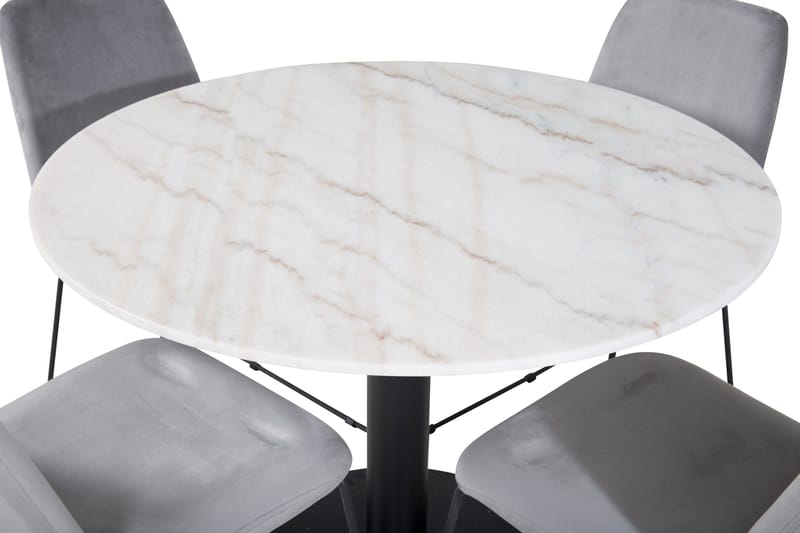 Estelle Matgrupp 106 cm Rund med 4 Muce stolar - Svart - Möbler - Bord & matgrupp - Matgrupp