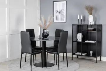Estelle Matgrupp 106 cm Rund med 4 Slim stolar - Möbler - Bord & matgrupp - Matgrupp