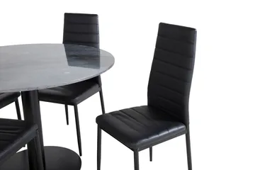 Estelle Matgrupp 106 cm Rund med 4 Slim stolar - Möbler - Bord & matgrupp - Matgrupp