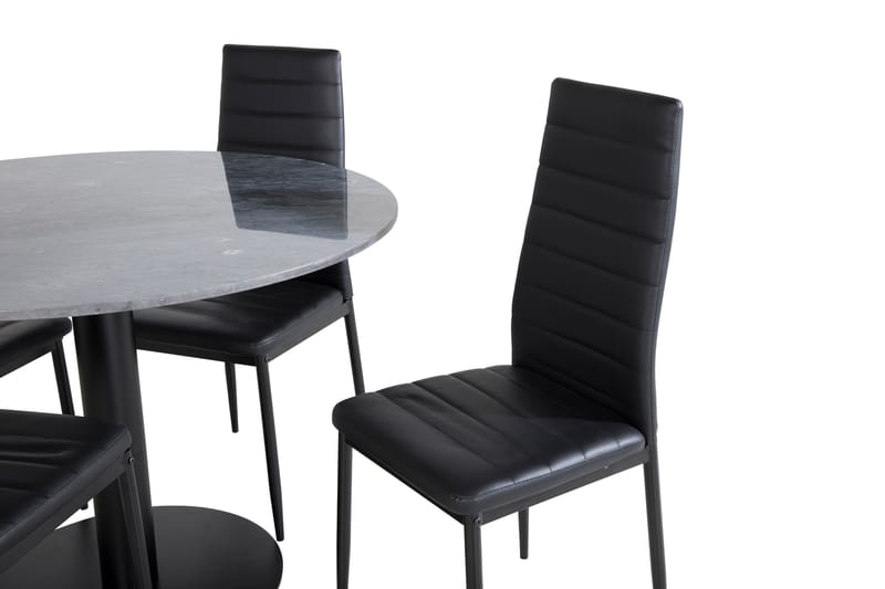 Estelle Matgrupp 106 cm Rund med 4 Slim stolar - Möbler - Bord & matgrupp - Matgrupp