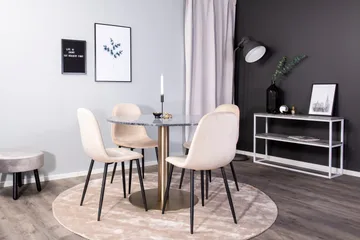 Estelle Matgrupp 106 cm Rund med 4 Polar stolar - Beige - Möbler - Bord & matgrupp - Matgrupp