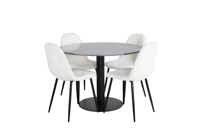 Estelle Matgrupp 106 cm Rund med 4 Polar stolar, Svart