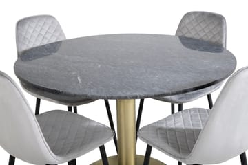 Estelle Matgrupp 106 cm Rund med 4 Polar stolar - Svart/Guld - Möbler - Bord & matgrupp - Matgrupp
