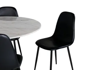 Estelle Matgrupp 106 cm Rund med 6 Polar stolar - Svart - Möbler - Bord & matgrupp - Matgrupp
