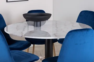 Estelle Matgrupp 106 cm Rund med 6 Polar stolar - Svart - Möbler - Bord & matgrupp - Matgrupp