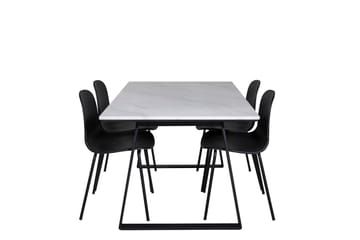 Estelle Matgrupp 140 cm Rektangulär med 4 Arctic Stolar - Svart - Möbler - Bord & matgrupp - Matgrupp