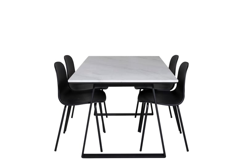 Estelle Matgrupp 140 cm Rektangulär med 4 Arctic Stolar - Svart - Möbler - Bord & matgrupp - Matgrupp