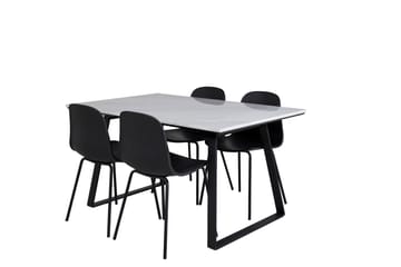 Estelle Matgrupp 140 cm Rektangulär med 4 Arctic Stolar - Svart - Möbler - Bord & matgrupp - Matgrupp