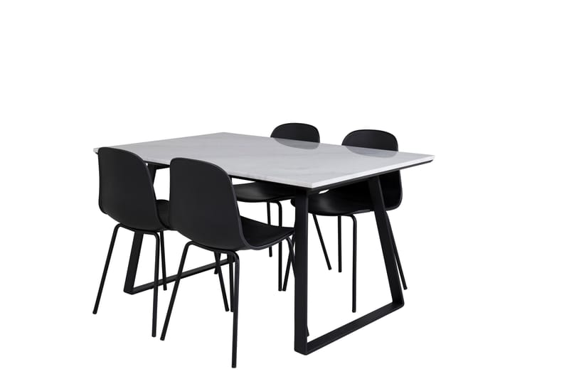 Estelle Matgrupp 140 cm Rektangulär med 4 Arctic Stolar - Svart - Möbler - Bord & matgrupp - Matgrupp