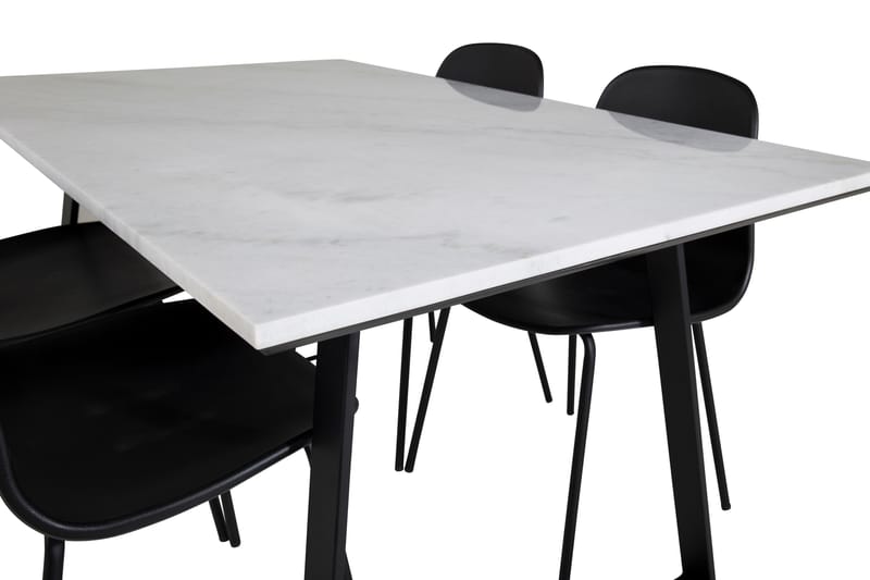 Estelle Matgrupp 140 cm Rektangulär med 4 Arctic Stolar - Svart - Möbler - Bord & matgrupp - Matgrupp