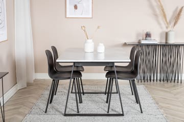 Estelle Matgrupp 140 cm Rektangulär med 4 Arctic Stolar - Svart - Möbler - Bord & matgrupp - Matgrupp