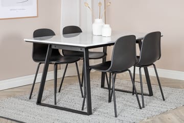 Estelle Matgrupp 140 cm Rektangulär med 4 Arctic Stolar - Svart - Möbler - Bord & matgrupp - Matgrupp