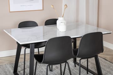 Estelle Matgrupp 140 cm Rektangulär med 4 Arctic Stolar - Svart - Möbler - Bord & matgrupp - Matgrupp